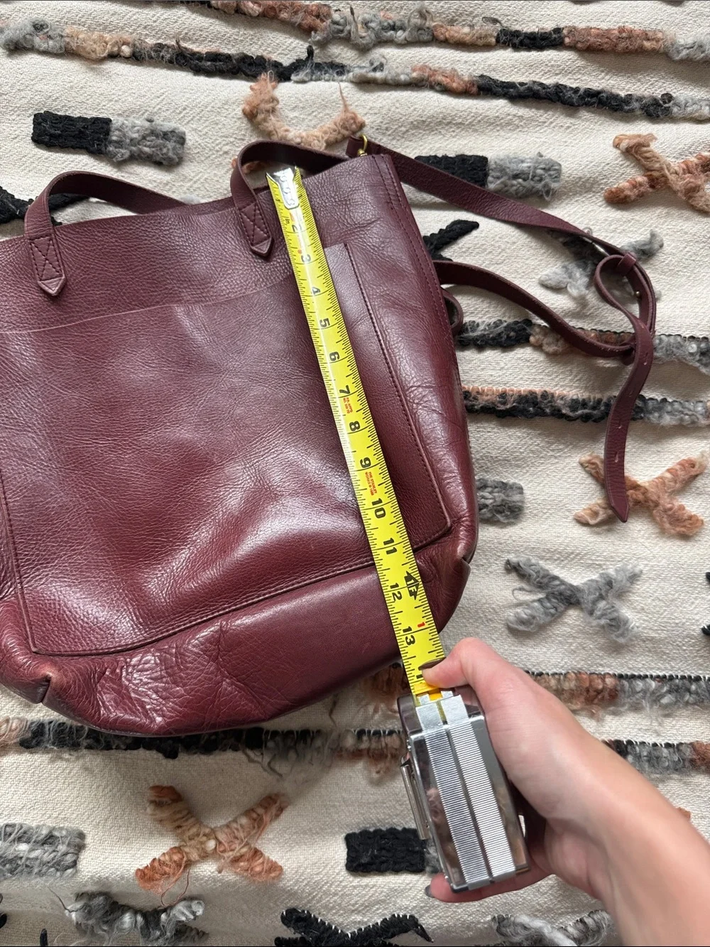 Madewell Leather Tote Bag in Burgundy - Women Bags